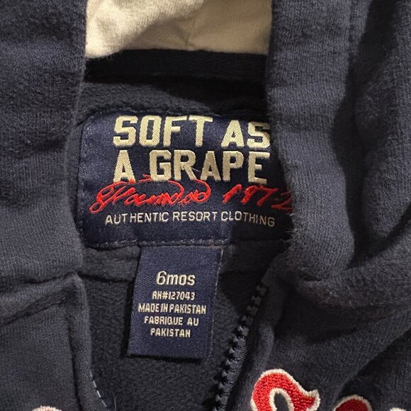 Boston Red Socks Baby Zip Up Sweatshirt Size 6m Navy Blue Red Baseball MLB - Picture 7 of 9